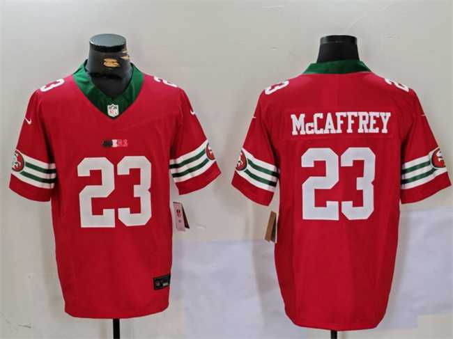 Mens San Francisco 49ers #23 Christian McCaffrey Red F.U.S.E. Mexico Vapor Limited Stitched Jersey Dzhi